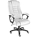 TecTake Chaise Fauteuil de Luxe, Siège de Bureau, Hauteur Réglable, Blanc