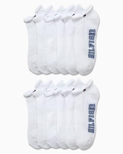 Tommy Hilfiger Mens Low Cut Tab Socks - 12 Pack Performance Cushioned Ankle Socks - Soft Athletic Socks for Men (Size:7-12)3