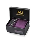 Massi Morino Cravate Homme Violet et mouchoirs de poche, boutons de manchette et Pinces à ...