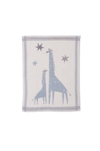 Image of Barefoot Dreams CozyChic Giraffe Stroller Blanket, Rain Drop Multi, 30 inchx40 inch