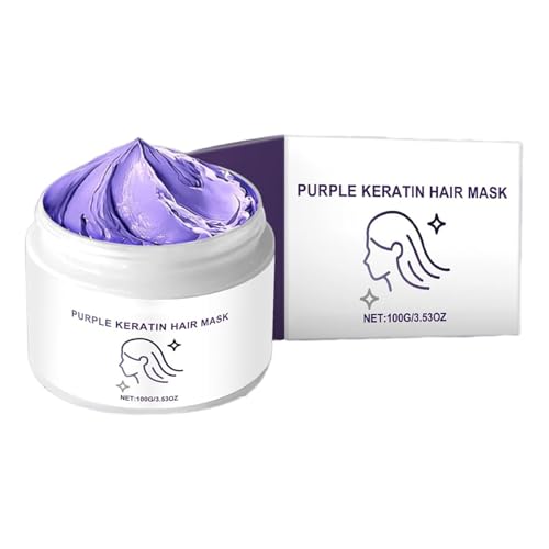 Máscara Para El Cabello De Queratina Púrpura, Máscara De Mechón De Acondicionamiento Profundo, Tratamiento De Cabello Nutritivo, Fórmula No Irritante, Textura Hidratante, 100 G, Para Activación De Raí