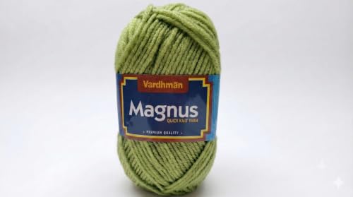 Image of Vardhman Magnus Knitting Yarn 100% Acrylic Bulky 4Ply Yarn (Pack of 1 Ball - 100g) - Knitting & Crochet Yarn for Winter Sweaters, Scarves, Blankets | Hypoallergenic, Hand Wash - Olive Green