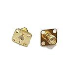 10pcs SMA Female 4-Hole Panel Mount Flange RF Coax Connector with Solder Cup Straight USA Shipping