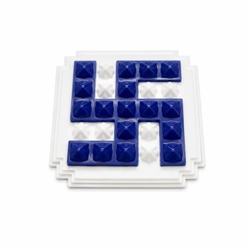 Image of Plastic Blue swastik Pyramid Plate | Size- 2.5 Inch Approx | Wall Sticking Swastik | Pack of 2 | Prosperity & Peace Enhancer