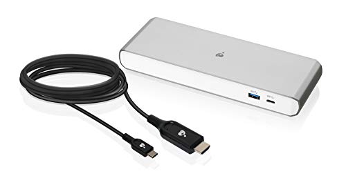 IOGEAR GTD733KIT Thunderbolt 3 Dual 4K Docking Station with USB-C to HDMI Cable and 15W Charging/Power Delivery
