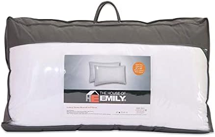 The House of Emily Pair of Luxury Microfibre Super King Size 20" x 36" Pillows