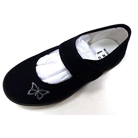 Boys Girls Unisex Adult School PE Gym Sports Pumps Plimsolls Shoes (Girls Plimsolls UK 1) Black Cover