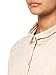 John-Mark All Over Embroidered Wire Collar Button Front Blouse with Three Quarters Sleeves, Light Taupe, S