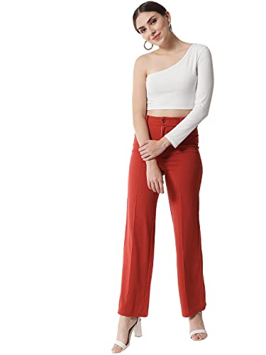 Image of KOTTY Women Polyester Blend Solid Trousers