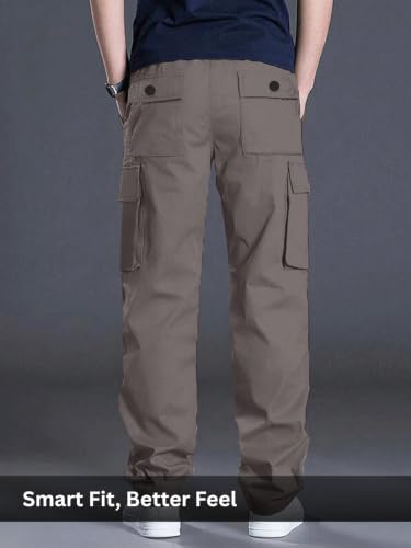 Image of Leriya Fashion Men's Cargo Pants | Multi Pocket Cotton Cargo Joggers for Men | Loose Fit Stylish Pant with Pockets | Casual Baggy Trousers & Streetwear Lower