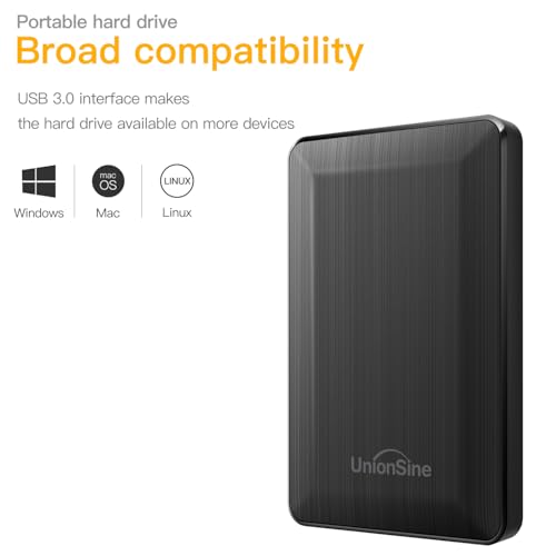 Image of UnionSine 2.5 inch Portable External Hard Drive 500GB, Black