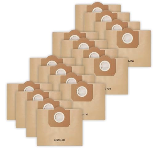 16 Bolsas de Polvo Aspiradora para Karcher 6.959-130.0 Compatible con Para WD3 1629 MV3 Premium A2201 A2204 A2251 A2504 A2554 A2604, Bolsas de Filtro de Papel Wet & Dry