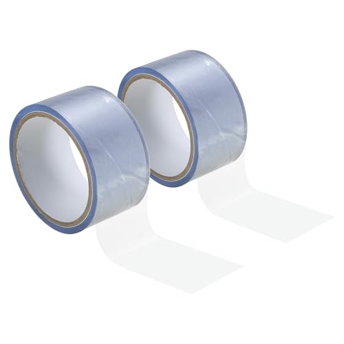 Image of PATIKIL Non Stick Static Tapes 2 in x 50 Ft, 2 Roll Duct Tape No Glue Electrostatic Adsorption Tape for Organizing Cables Securing Crafts, Transparent