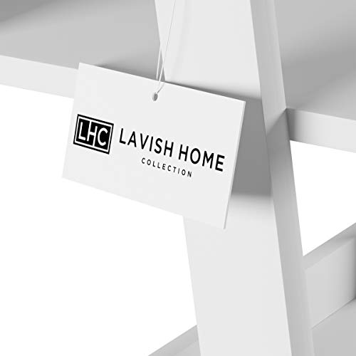 Lavish Home 4 Shelf Ladder Bookshelf, White