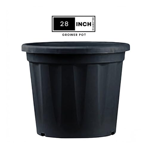 Image of 28 Inch Heavy Duty Plastic Planter | Grower Pot /Garden Pot for Home & Garden (Black) (Pack of 2)