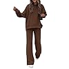 KIRUNDO Sweatsuits Women 2 Piece Outfit Oversized Sweatshirt Sweatpants 2025 Fall Fashion Lounge Matching Set Tracksuit(Brown, Large)
