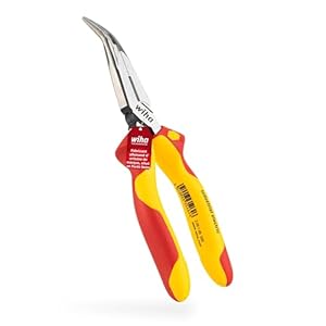 wiha alicates de boca semi redonda industrial electric z 05 1 09 200mm ind. electric; flachrundzange, gebogen couleur