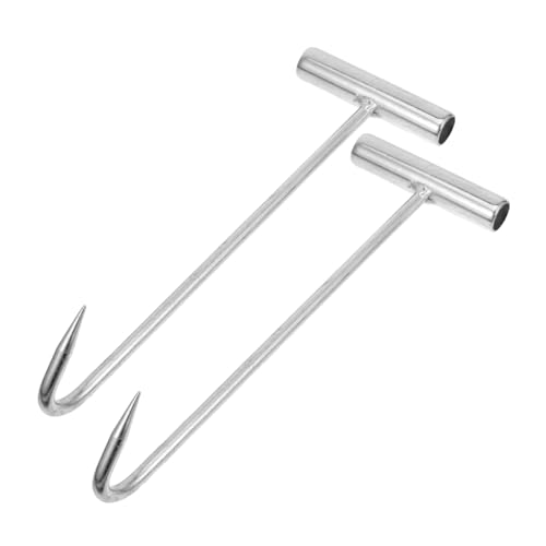 COSMEVIVI T-Shaped Manhole Cover Hook Set Lifting Tool for Well Cover Lifter Hook Metal Construction for Effortless Use