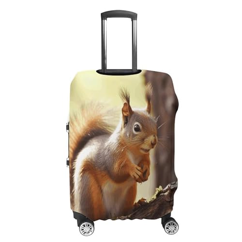 Funny Squirrel Travel Luggage Cover Anti-scratch Suitcase Cover Elastic Suitcase Protective Cover Fits 19-32 Inch Luggage M4