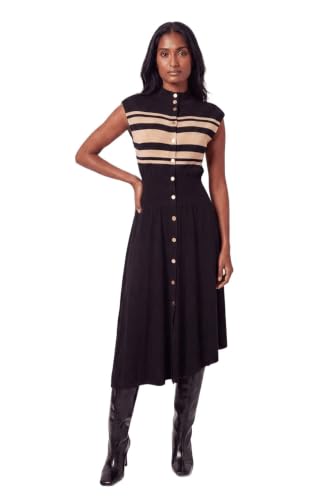 Image of Karen Millen Viscose Blend Knitted Sleeveless Midi Dress, M, Black