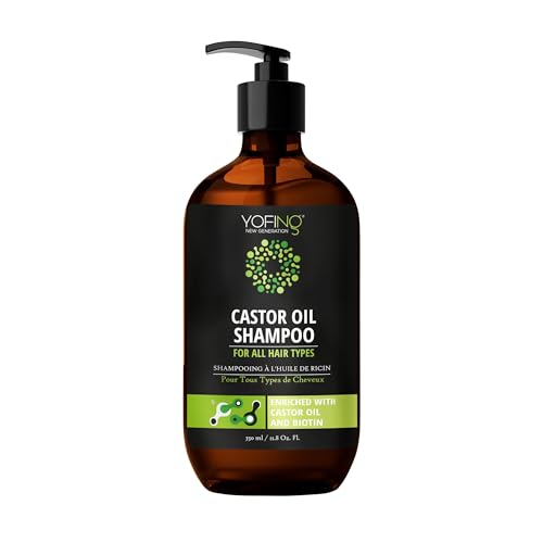 Shampoing à L'huile de Ricin et à La Biotine - Shampoing Anti-Chute pour la Croissance des Cheveux - Pour Hommes et Femmes - Pour Cheveux Abîmés et...