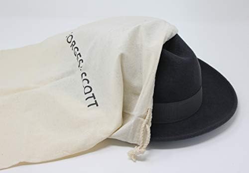 Borges & Scott Swift - Fedora – licht – 100% wolvilt – vervormbaar voor onderweg – waterdicht – rand, Donkergrijs, XL