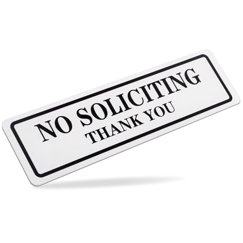 Qofaoye No Soliciting Sign for House That Keeps Solicitors Away, Super strong tape for all surfaces, 8.3 × 2.4 In,2025 version, Perfect for Home Office Front Doors, Windows, Walls, Courtyard
