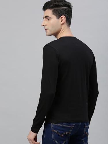 Image of Urbano Fashion Men's Solid Henley Neck Slim Fit Full Sleeve Cotton T-Shirt