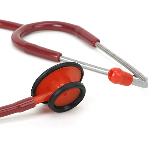 Image of RCSP Stethoscope for Kids Playing Toys Doctor Black Plastic Body Clear Sound Light Weight Chest Piece Toy Great Gift for Toddlers Children Red