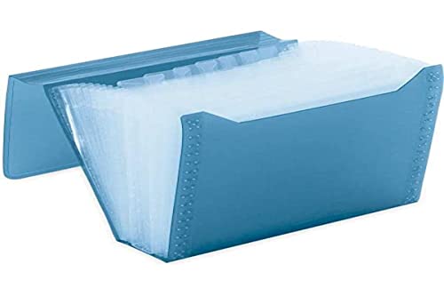 Pasta Sanfonada, Polibras, Plástica, New Line, Duplicata, 186x245mm, 12 Divisórias, Azul