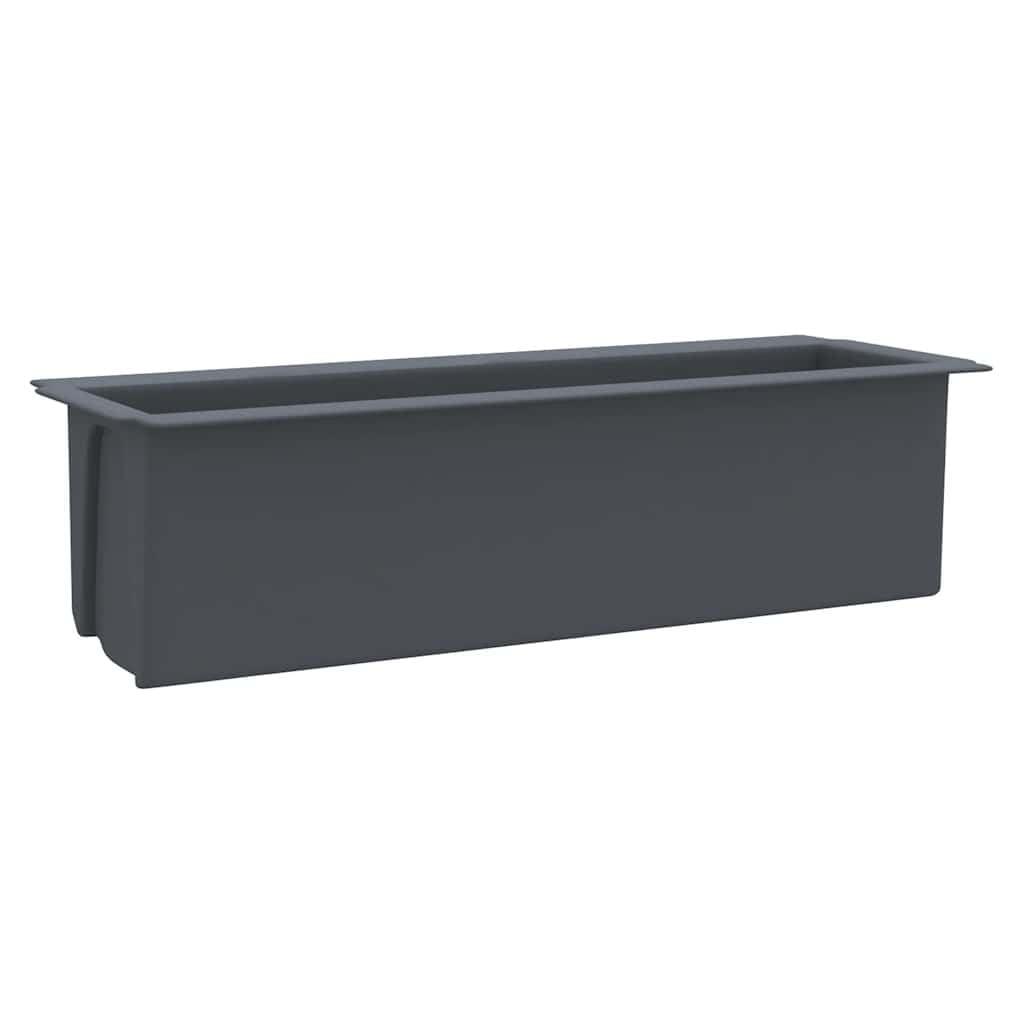 Fioriere per Europallet 12 Pezzi, Vasi da Esterno in PP Resistente, Grigio Antracite, Ideali per Piante Aromatiche e Fiori, 36x13.5x9.5 cm