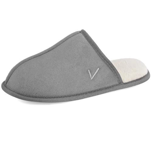 Image of Mens Scuff Slippers Micro Suede Memory Foam Slide Clogs Slip on Indoor Outdoor House Shoes