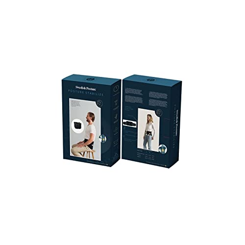 Swedish Posture® STABILIZE Beckengurt zur Entlastung des Rückens | Unterstützung der Wirbelsäule | bessere Körperhaltung im Büro | für schwere körperliche Arbeit | Thermo-Therapie (L, Schwarz)