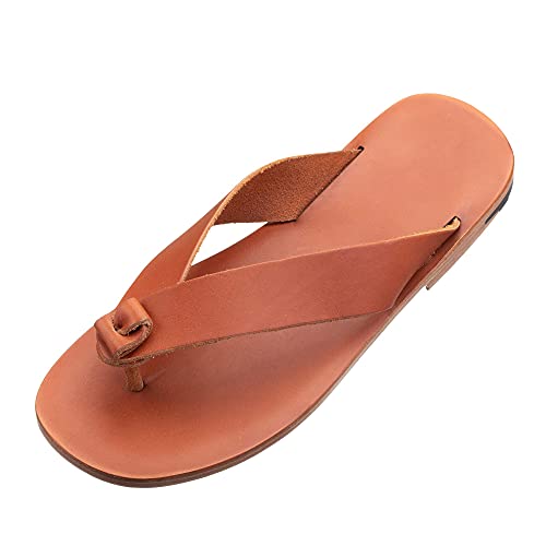 Piboo's Handmade Vegetable Tanned Leather Sandals/Flip Flops Classic3