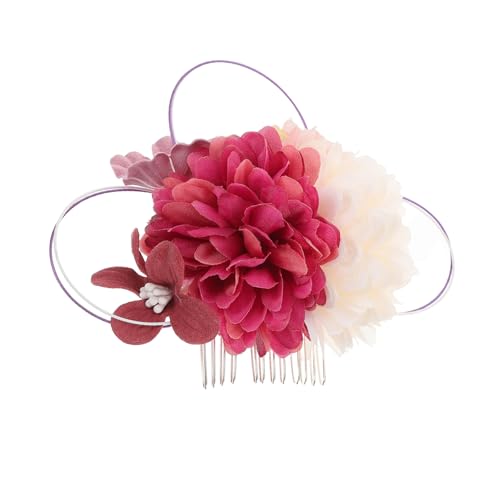 CHICAMPERA 手工??球菊?花髪飾り 和 装用 ダルヘアコーム 結婚式用 持続可