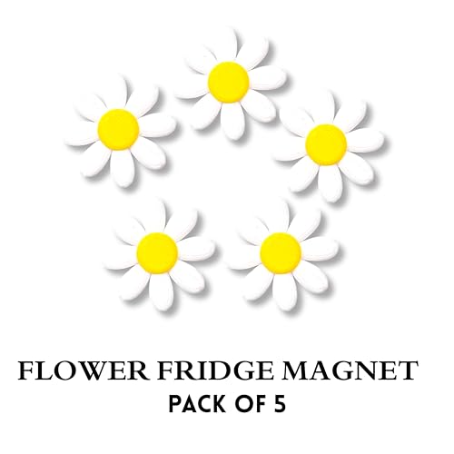 Image of Floral Fridge Magnets Set of 5 | Decorative Refrigerator Magnets for Home & Kitchen Decor | 3L x 3W x 5H
