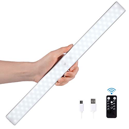 LITAKE 82 LED Under Cabinet Lighting Rechargeable,Wireless Motion Activated LED Closet Light with Remote,Dimmable Under Cabinet Lights,Stick-on Anywhere LED Light for Bedroom Kitchen Hallway