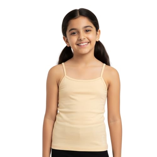 Image of YouGotPlanB Cotton Padded Camisole | Pack of 1 | Ages 8-16 Years | Built-in Light Padding | Full Coverage | Ideal for School