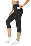 Zinmore Women's Capri Yoga Pants Exercise Running Workout Leggings with Pockets XXL 3322-03