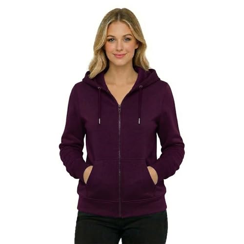Image of HOODLIFE Women's Zip-Up Hoodie Sweatshirt - Soft Cotton Fleece Jacket with Hood, Full Zipper, Kangaroo Pocket, Casual Winter Hoodie for Women