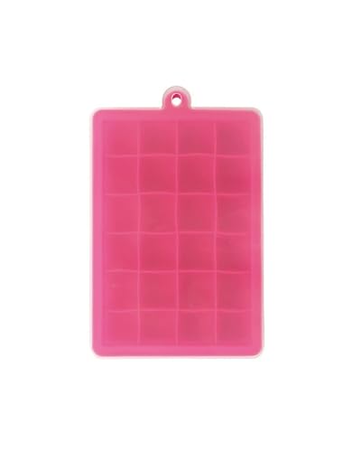 Molde de silicona para hielo 24 compartimentos rosa miniatura 2