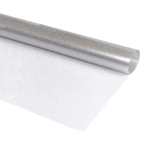 Marca: Russo Tessuti Russo Tessuti Tovaglia Trasparente Glitter Argento Multicolor Specchio Glitterata PVC Cucina -x4 Arrotolato