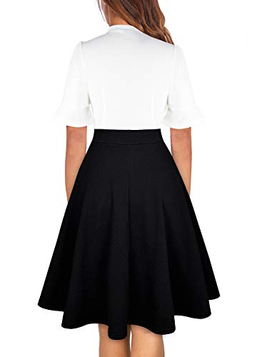 Image of Women Summer Floral Ruffle Sleeve Wear to Work Church Wedding Guest Party Dresses