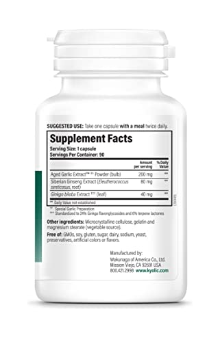 Kyolic Specialty Series, Brain Memory, Concentration & Recall, 90 Capsules #TOP2