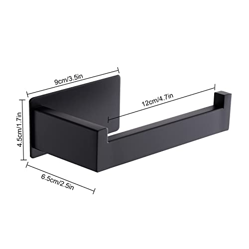 Aikzik Toilettenpapierhalter, Klopapierhalter ohne Bohren, Toilettenpapierhalter Schwarz, Edelstahl Klorollenhalter, Wc Papier Halterung Rollenhalter mit Kleber für Badzimmer, Stilvolle Badaccessoires – Bild 4