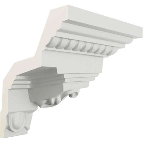Image of Ekena Millwork MOC03X03AT Outside Corner Moulding (matches moulding MLD03X03X05AT), 3 5 /8 inchP x 3 7 /8 inchH, Primed