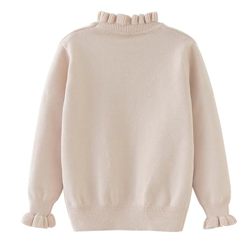 BILIKEYU Girls Sweaters Cotton Fall Winter Crew Neck Ruffle Long Sleeve Knit Pullover Tops for 1 to 12 Years2