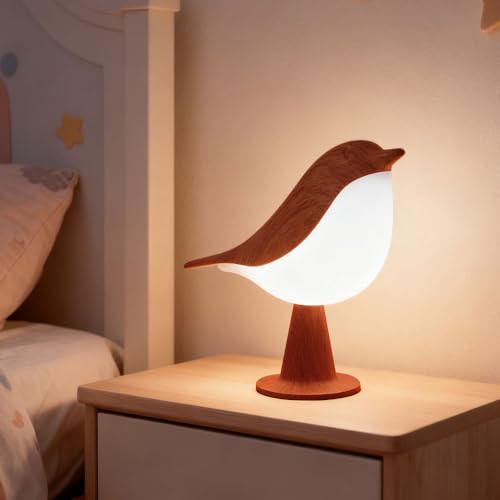 IFTHFOUR Bird Cordless Table Lamp Small Cordless Bedside Lamp with 3 Color Temperature Touch Sensor & Rechargeable Battery - Night Light for Kids Bedroom Bedside Office and Outdoor UseDark