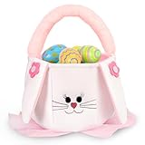 Easter Basket for Kids Empty - Bunny Easter Buckets with Rabbit Ears, Large Easter Basket Tote Bags for Egg Hunts, Easter Gifts for Girls