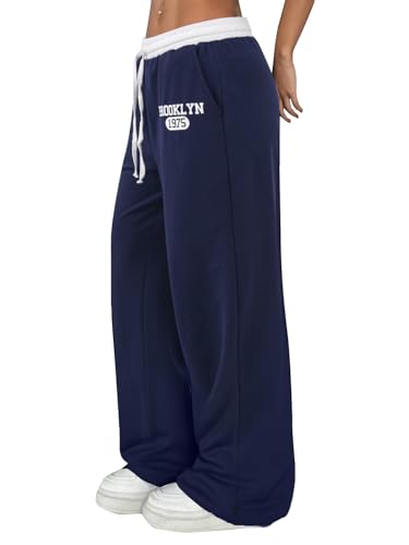 SOFIA'S CHOICE Women's Drawstring Sweatpants Low Waist Wide Leg Pants with Pockets3